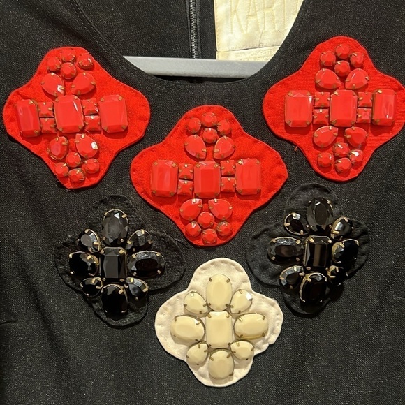 Vtg Karta Shift Dress M Embellished Beaded Mini Polyester Black Holiday Formal - Picture 3 of 10